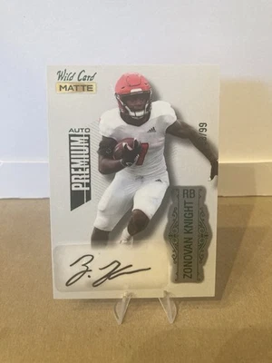 2022 Wild Card MATTE - Autographs Zonovan Knight Silver-Green Foil /50 (AU, RC) - Image 1 of 2