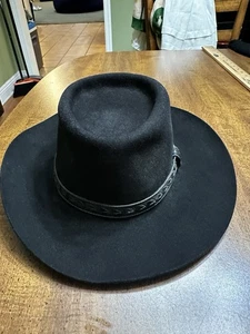 Sombrero de vaquero negro de fieltro de lana de Gil Truedsson vintage Tigre de Suecia - Imagen 1 de 11