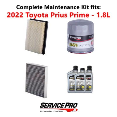 2022 Toyota Prius Prime 1.8L Complete Air, Oil & Cabin Filter Kit (0W-16) — 第 1/4 张图片