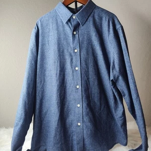 UNTUCKit Wrinkle Free Veneto Shirt Size Med Blue Button Front Long Sleeve - Picture 1 of 6