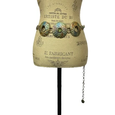 Cinturón Artesanal Chico's Iridiscente Boho Cadena Cinturón Cintura Diseño Único Sirena Foto 1 de 4