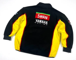 Vintage Men's YAMAHA Swan Racing Sponsored Patch Full Zip Fleece Jacket Size 3XL - Picture 1 of 16