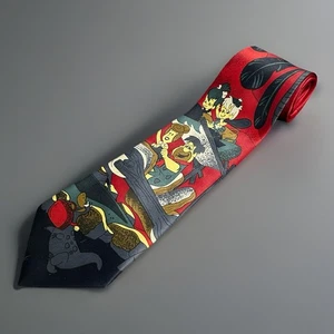 The Flintstones Vintage 90s Mens Myung Ju Silk Vintage Necktie Mercedes Red Tie - Picture 1 of 6