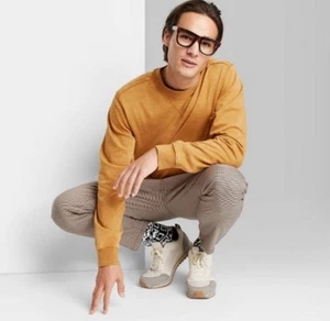 Original Use Mustard Yellow Sweatshirt Crew Neck Pullover Basic Soft Men's M EUC - Picture 1 of 7