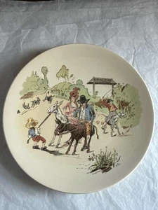 Plato de mayólica, "Froment Richard", Sarreguemines: alquiler de burros - Imagen 1 de 2