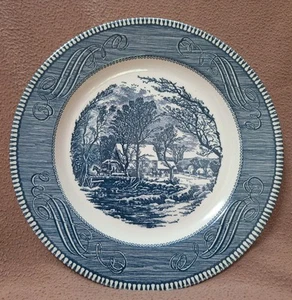 "THE OLD GRIST MILL" CURRIER & IVES Royal 10.5" Dinner Plate Americana Backstamp - Picture 1 of 4