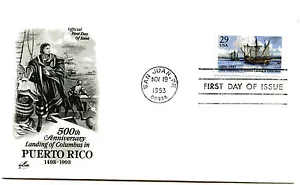2805 Columbus-Puerto Rico, ArtCraft, FDC - Imagen 1 de 1