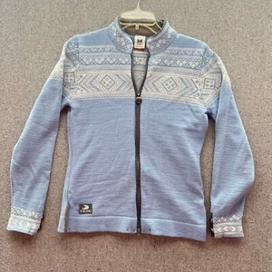 Dale of Norway Christiania Jacke Strickjacke Wolle Full Zip M mittelblau weiß - Bild 1 von 12