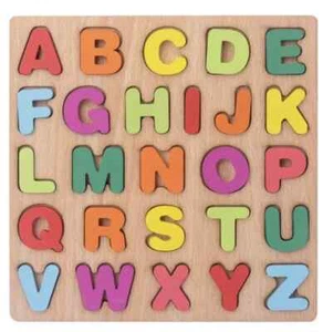 Educational Wooden Alphabet Puzzle Set For Children Cognitive Hand Grip Toys - Picture 1 of 3