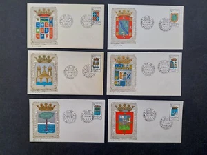 Espagne 1965 série de 6 FDC Armoiries Escudo N° 1296 à 1301 oblitération Madrid - Picture 1 of 1