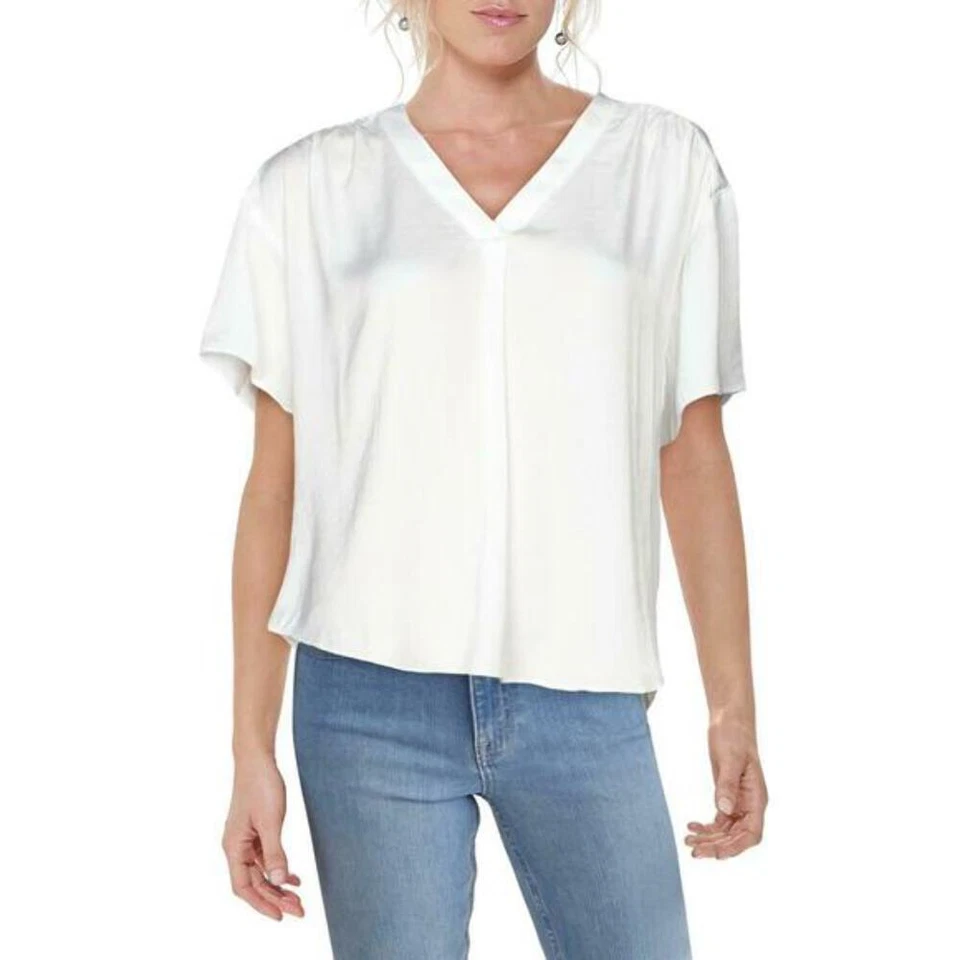 Alfani Womens BlouseB Bright White Size Large L V-neck Dolman-sleeve Top 013