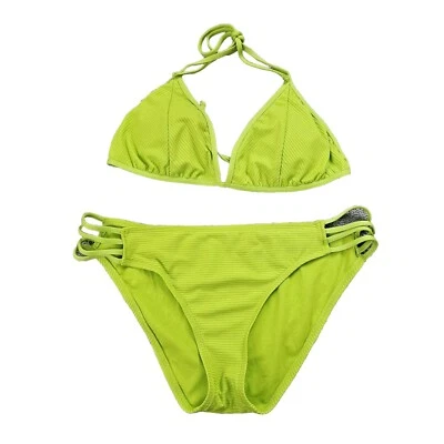 Conjunto de biquíni de praia feminino 2 peças Tankini verde limão neon tamanho GG - Imagem 1 de 4