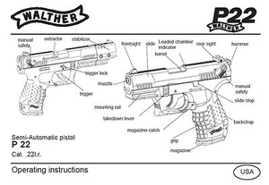 Walther P22 Pistolenbesitzer Bedienungs- und Wartungsanleitung - Bild 1 von 1