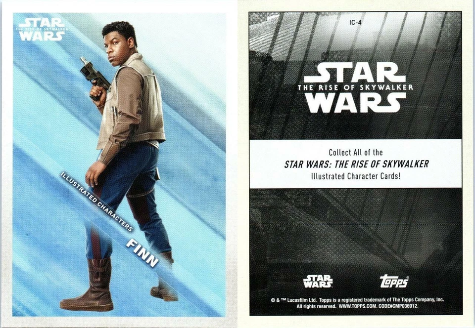 2019 STAR WARS THE RISE OF SKYWALKER ILLUSTRATED CHARACTER CARD IC-4 FINN - Image 1 of 1