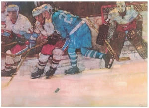 1980 Winter Olympics 9x12 Ice Hockey Poster - Picture 1 of 1