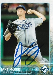 JAKE MCGEE SIGNED AUTO'D 2015 TOPPS CARD #556 COLORADO ROCKIES TAMPA BAY RAYS - Picture 1 of 3