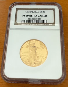 US 1993 P Gold 1/2 oz $25 NGC PF69UC Proof Gold Eagle - Picture 1 of 2