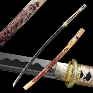 1095 CARBON STEEL BLADE JAPANESE SAMURAI SWORD KATANA RAZOR SHARP FULL TANG - Picture 1 of 14