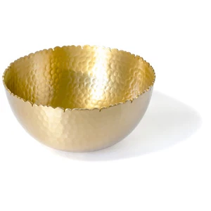 Tazón central decorativo antiguo dorado martillado a mano metal de 8" redondo de aluminio - Imagen 1 de 3
