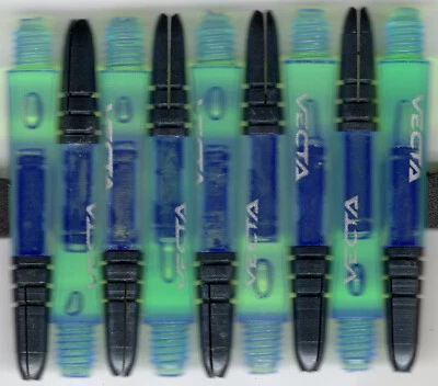 WINMAU VECTA Green Short Polcarbonate/Aluminum Top Dart Shafts: 1 set of 3