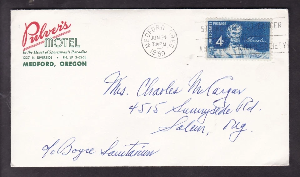 PULVER'S MOTEL, MEDFORD, OREGON - 1959 (HEART OF SPORTSMAN'S PARADISE)) - Image 1 of 1