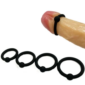 4-Set Silicone Glans Cock Rings Penis Head Orgasm Pressure Point Prolong Sex Toy - Picture 1 of 16