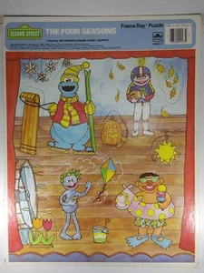 VTG Sesame Street "The Four Seasons" Frame Tray Puzzle by CTW & Muppets 1988 - Picture 1 of 5