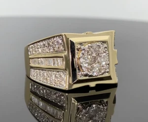 10K SOLID YELLOW WHITE GOLD 1.75 CARAT REAL DIAMOND ENGAGEMENT RING WEDDING PINK - Picture 1 of 2