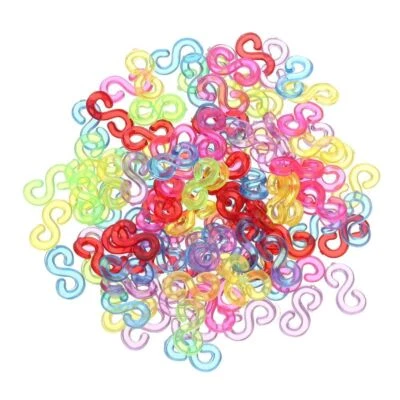 500pcs Acrylic Loom Bands Braid Hook Rubber Band Clips for DIY Necklace Bracelet