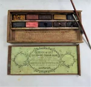 DUBLIN c1830 ROWNEY Watercolour Paint BOX 'EDUCATION DEPOSITORY' Irish ANTIQUE - Picture 1 of 11