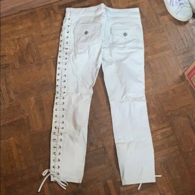 Брюки Isabel Marant H&M белые кожаные размер США 6 - Изображение 1 из 4