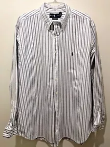 Herren Ralph Lauren L/S weiß/grün gestreift Shirt Gr. 17 1/2 34/35 klassische Passform - Bild 1 von 10