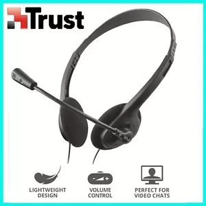 CUFFIE AURICOLARI CON MICROFONO PER PC LAPTOP COMPUTER CHAT TEAMS SKYPE ZOOM - Foto 1 di 4