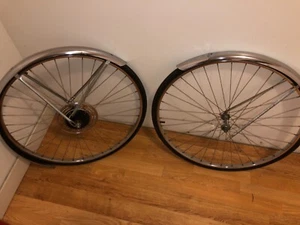 1975 Sears 27 inch chrome bike wheels, fenders and tires excellent condition - Picture 1 of 9