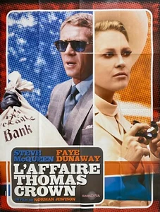 THE THOMAS CROWN AFFAIR - McQUEEN / DUNAWAY - REISSUE LARGE FRENCH MOVIE POSTER - Picture 1 of 1