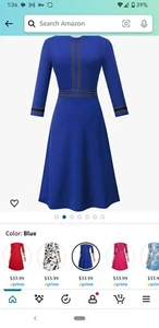 HOMEYEE Women's Chic Crew Neck 3/4 Sleeve Party Homecoming Aline Dress A135 - Picture 1 of 5