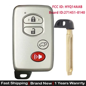 Unlocked Smart Key for Toyota Highlander 2008-13 Remote Fob HYQ14AAB 271451-0140 - Picture 1 of 7