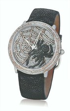 Levian Stainless Steel Spider Web Round Diamond Into The Wild Collection Watch