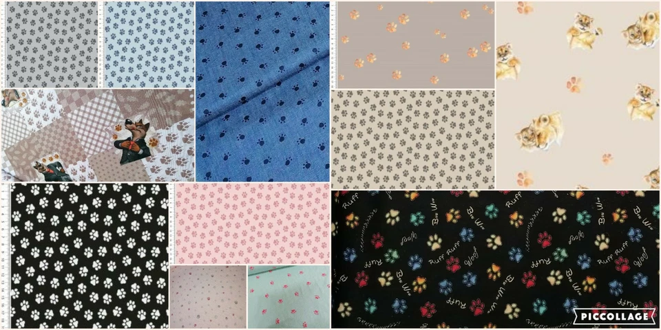 Stoffe mit Pfötchen Paw Pfoten Baumwolle Jersey Canvas Sweat ÖkoTex Standart 100 - Bild 1 von 1