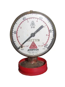 Vintage Pressure Gauge ANDERSON Stainless Steel 37-01 - Picture 1 of 3