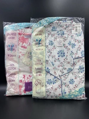 2 X Camisón Mujer Opciones Íntimas 3X Azul Rosa Floral 100% Algodón Vintage Foto 1 de 4
