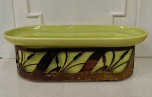 MCM Northington limettengrün California Keramik oval Pflanzgefäß Metall Rohrkolben Halter - Bild 1 von 9