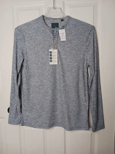 Bruno Milano Pullover Mens Small Blue Long Sleeve Soft Henley Tee Nwt Stretch - Picture 1 of 14