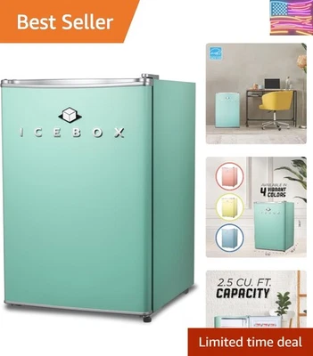 Elegante mini nevera con congelador verde menta de 2,5 pies cúbicos - Certificado Energy Star Foto 1 de 4