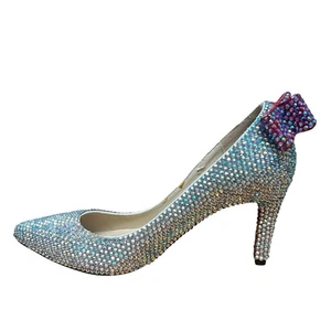 Marc Defang Handmade Rhinestones Pageant Prom Heels Shoes 6.5 Fairycore Coquette - Picture 1 of 11
