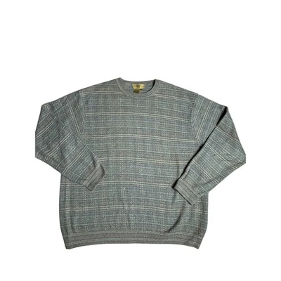 2004 Men's XL Tricots St. Raphael 100% Cotton Crewneck Sweater Green/Multicolor - Image 1 of 4