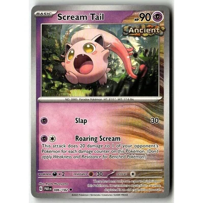 Scream Tail 086/182 Sv04: Paradox Rift - Regular Common - Pokemon TCG Card  - Image 1 of 3