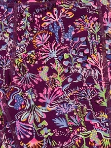 LILLY PULITZER LUXLETIC SZ LARGE WOMENS PURPLE BERRY WEEKENDER LEGGING MIDI RARE - Picture 1 of 17