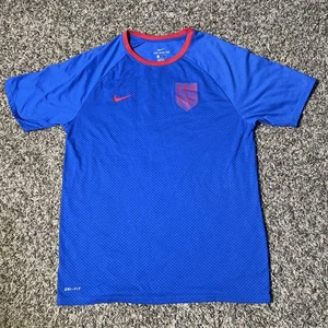 Nike Team USA Soccer Shirt Mens Size L Blue Ref Logo Dri-Fit Training Futbol - Picture 1 of 8