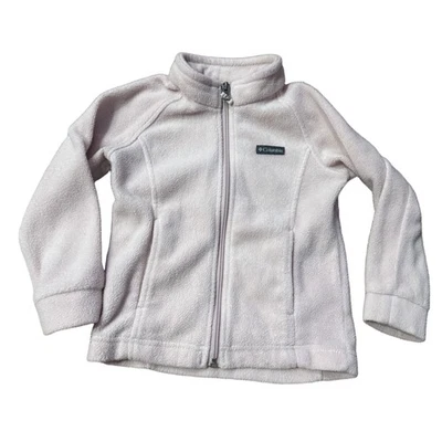 Columbia Girls Fleece Jacket Light Pink Full Zip Stand Collar Cozy Warm Outdoor - Image 1 of 4
